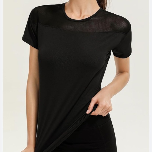 Charlotte Russe Tops - Black T-Shirt with mesh detail